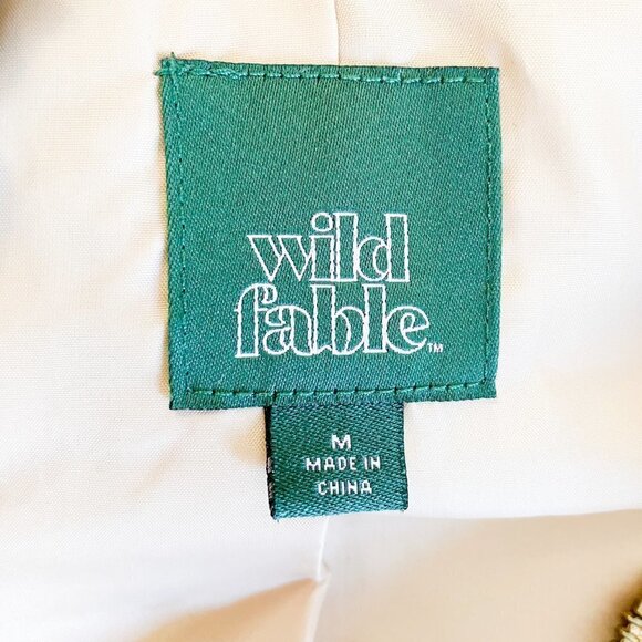 🦋 WILD FABLE Oatmeal Tan Teddy Zip Up Jacket Medium Fuzzy Cute Cozy Comfy - Picture 3 of 4